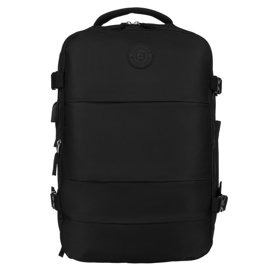 Schwarzer dreikammeriger Reiserucksack aus Polyester - Peterson – Bild 3