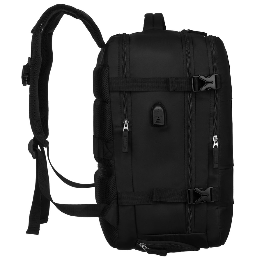 Schwarzer dreikammeriger Reiserucksack aus Polyester - Peterson – Bild 5