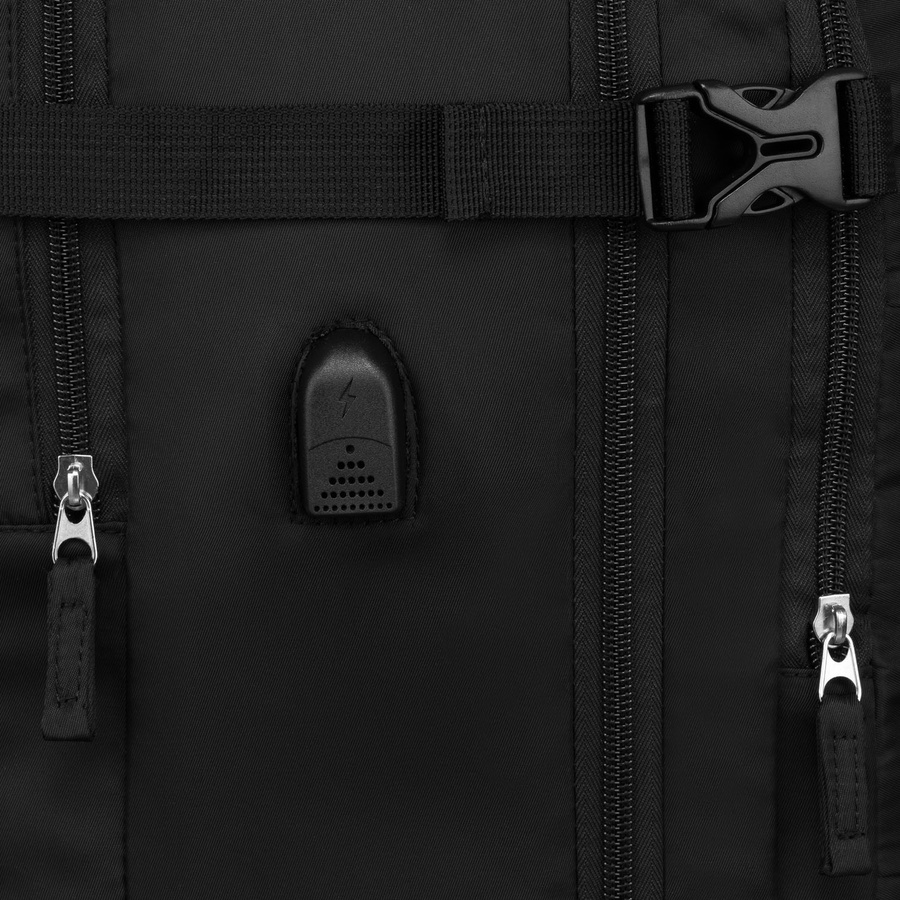 Schwarzer dreikammeriger Reiserucksack aus Polyester - Peterson – Bild 15