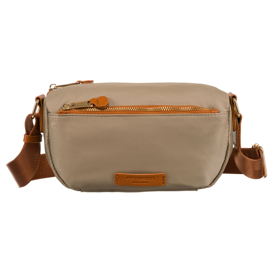 Damen Umhängetasche aus Nylon in Khaki mit Außentasche – Peterson – Bild 4