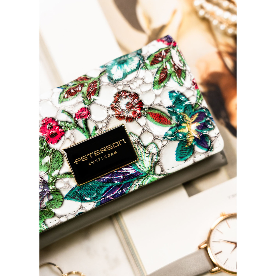 Damen-Geldbörse aus Leder mit Blumenmuster – Peterson – Bild 4