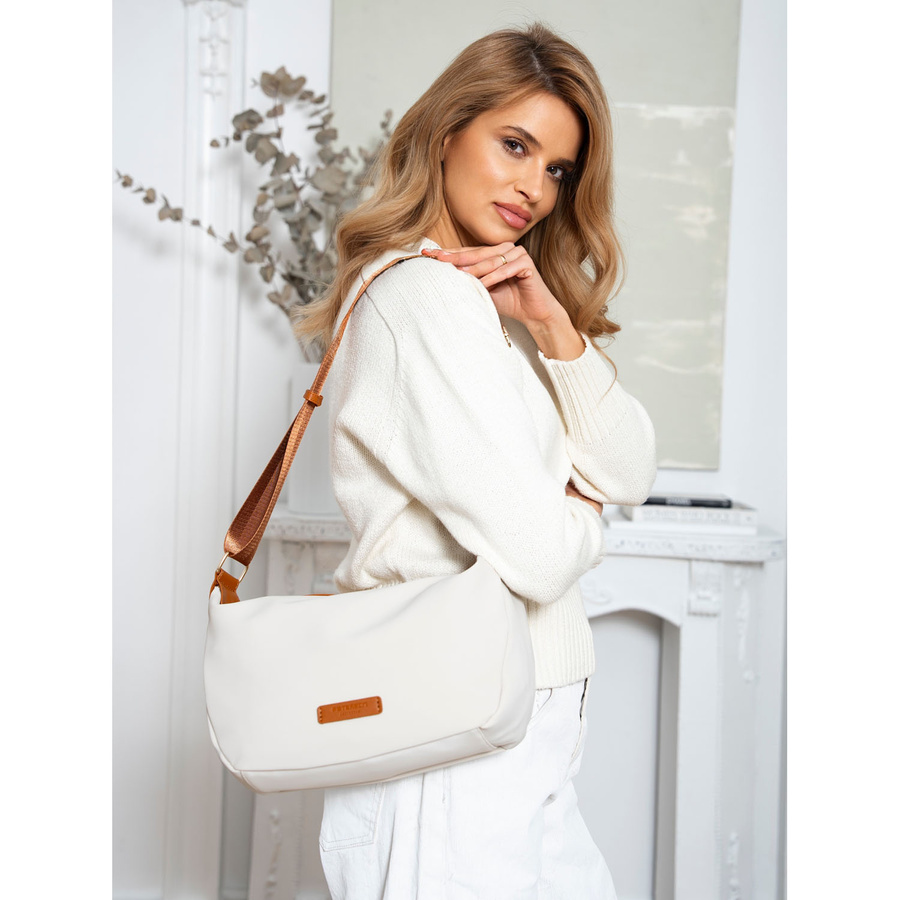 Kleine Damen Tasche aus Nylon in Braun-Beige – Peterson – Bild 2