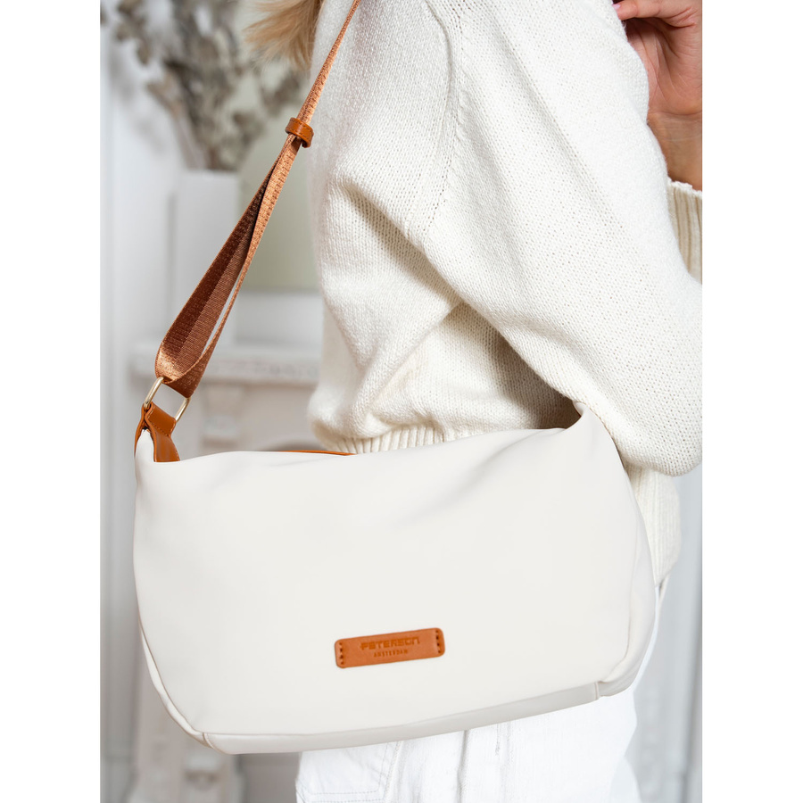 Kleine Damen Tasche aus Nylon in Braun-Beige – Peterson – Bild 3