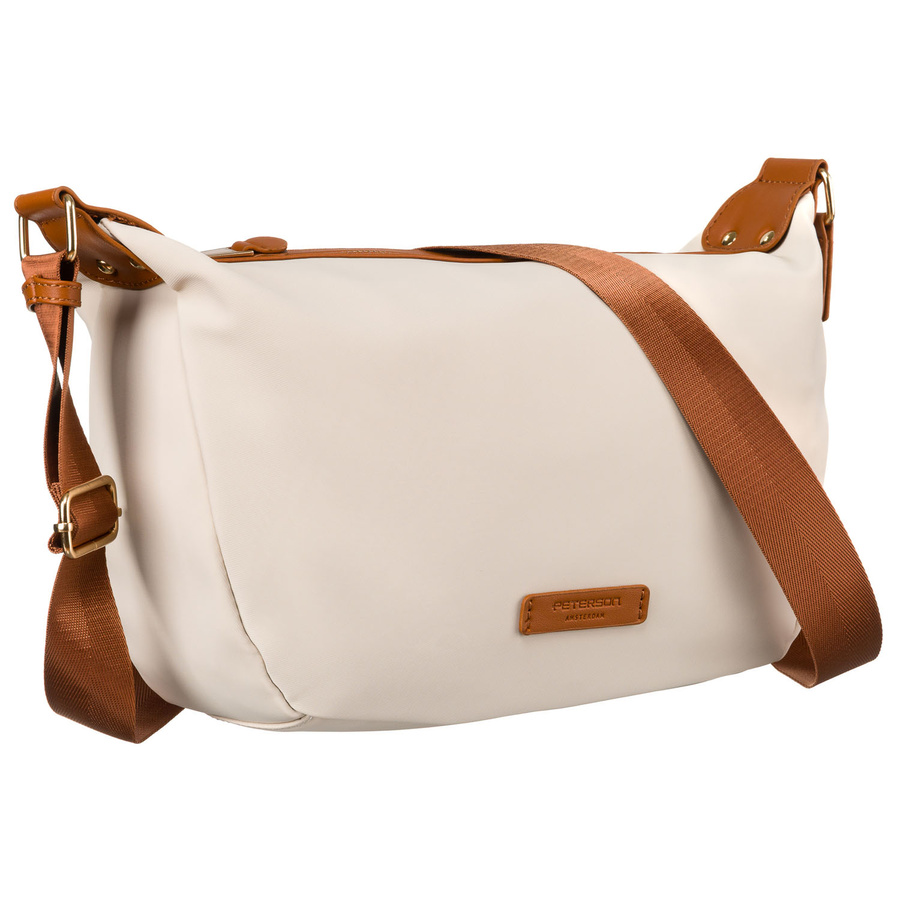 Kleine Damen Tasche aus Nylon in Braun-Beige – Peterson