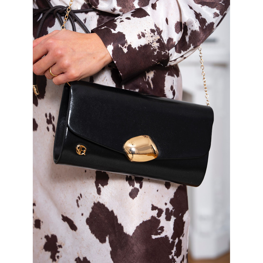 Elegante Damen Clutch aus Öko-Leder in Schwarz – Rovicky – Bild 3