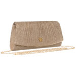 Glitzernde Damen Clutch aus Synthetik in Roségold – Rovicky