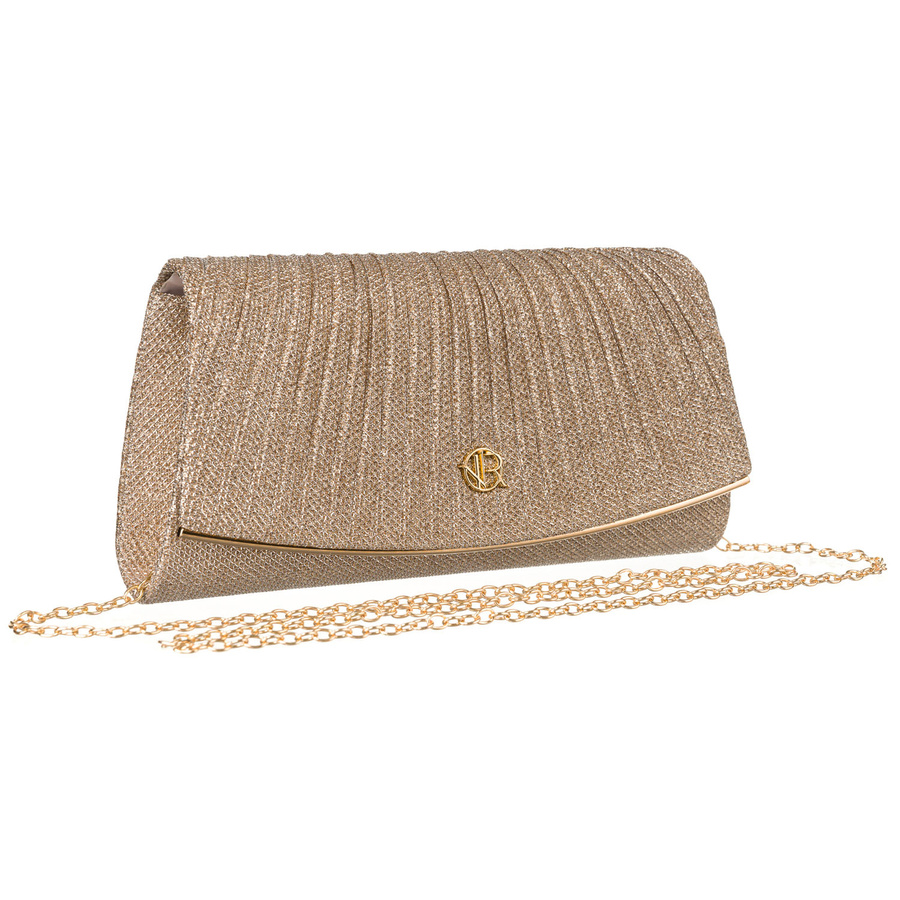 Glitzernde Damen Clutch aus Synthetik in Roségold – Rovicky