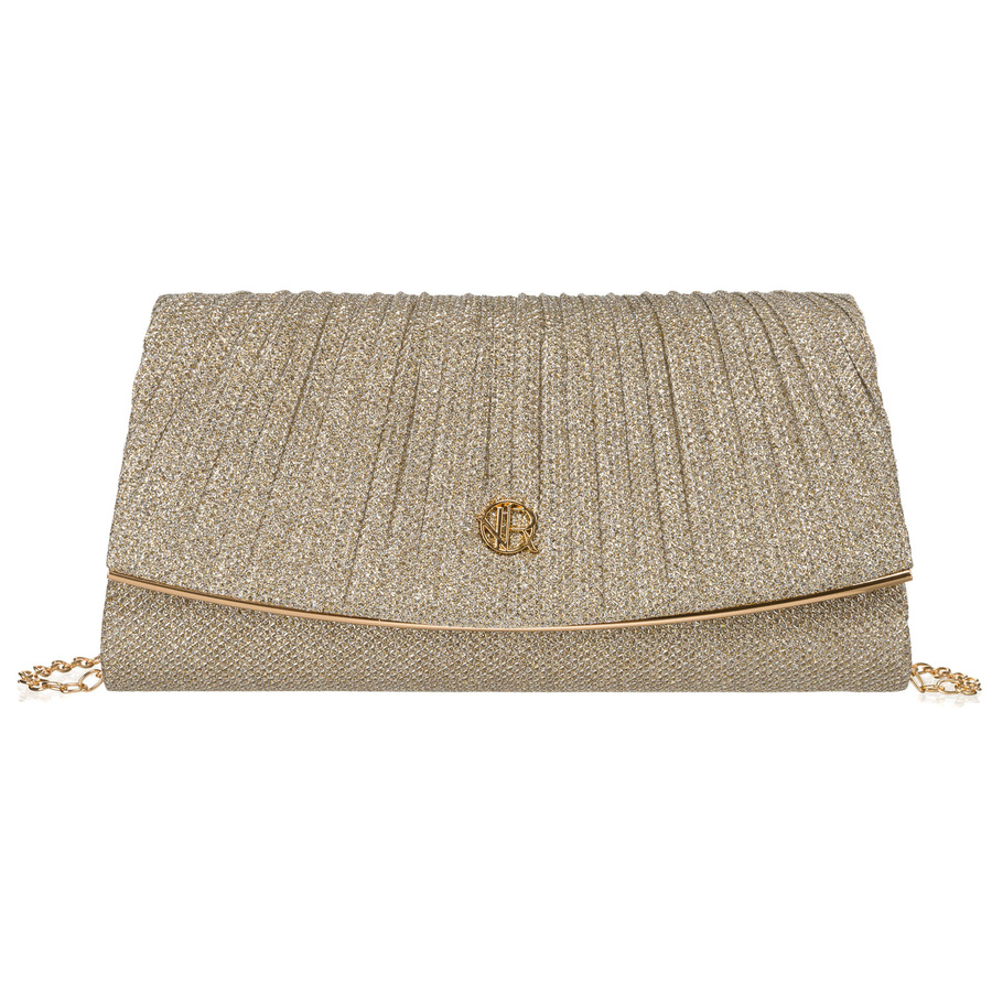 Goldene Glitzer-Clutch aus synthetischem Material – Rovicky – Bild 4