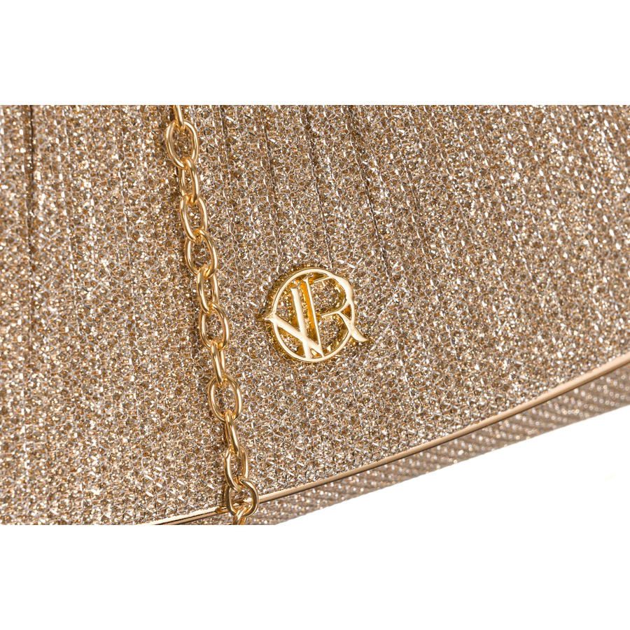 Goldene Glitzer-Clutch aus synthetischem Material – Rovicky – Bild 8