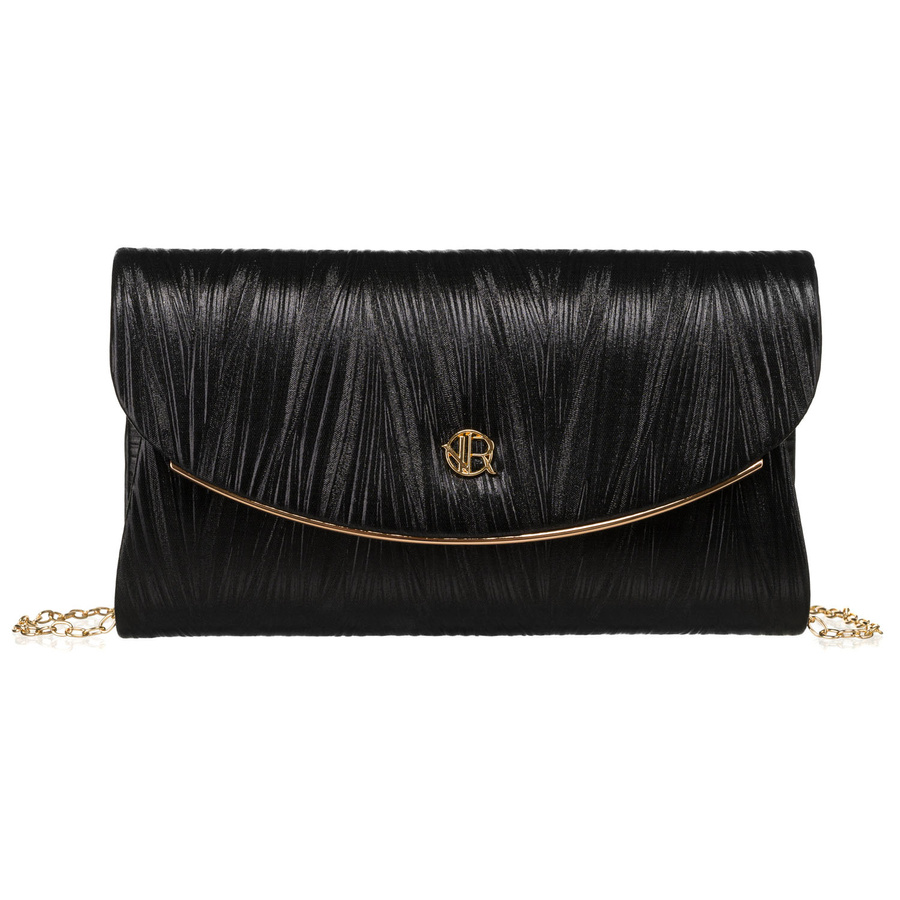 Schwarze Damen Clutch aus Öko-Leder mit Rillenmuster – Rovicky – Bild 5