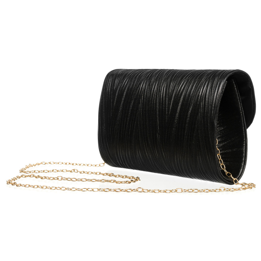 Schwarze Damen Clutch aus Öko-Leder mit Rillenmuster – Rovicky – Bild 8