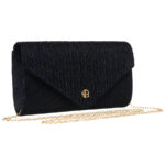 Glitzernde Damen Clutch in Marineblau mit Kettenträger – Rovicky