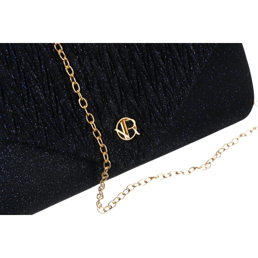 Glitzernde Damen Clutch in Marineblau mit Kettenträger – Rovicky – Bild 9