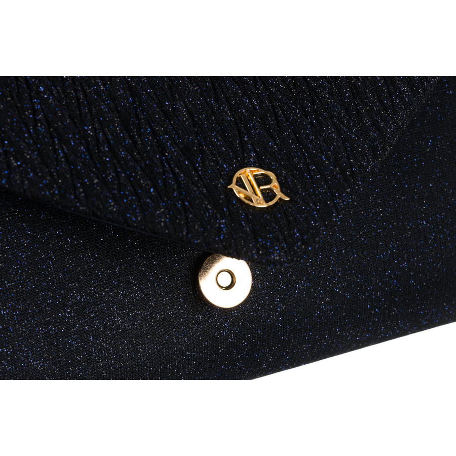 Glitzernde Damen Clutch in Marineblau mit Kettenträger – Rovicky – Bild 10