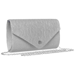 Silberne Damen Clutch aus Synthetik mit Innentasche – Rovicky