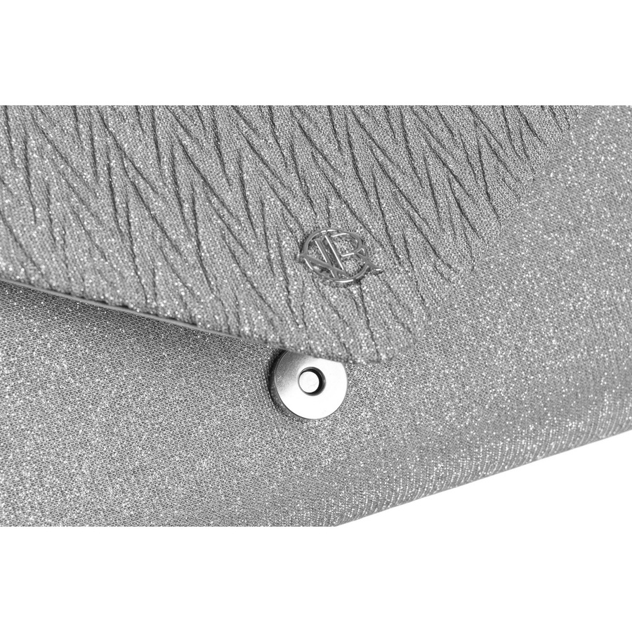 Silberne Damen Clutch aus Synthetik mit Innentasche – Rovicky – Bild 10