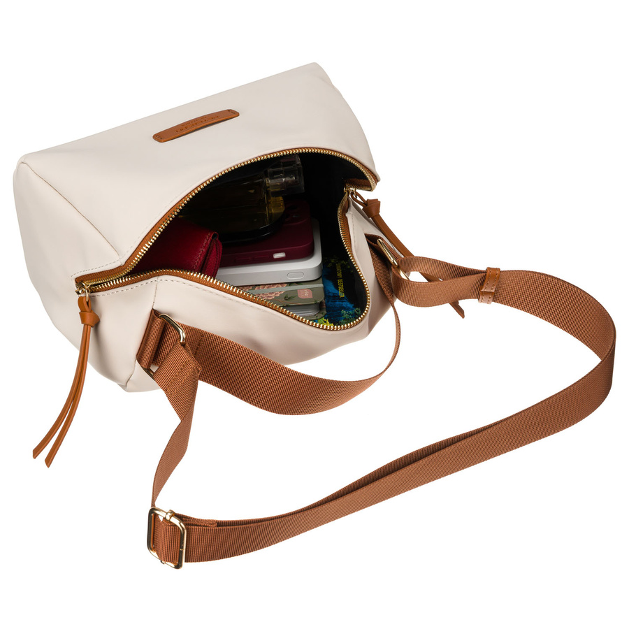 Damen Umhängetasche aus Nylon und Öko-Leder in Beige-Braun – Peterson – Bild 17