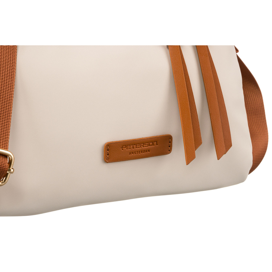 Damen Umhängetasche aus Nylon und Öko-Leder in Beige-Braun – Peterson – Bild 15