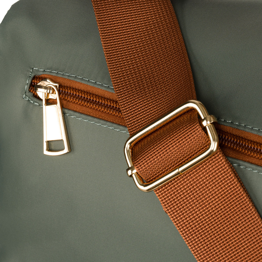Grün-braune Damen Umhängetasche aus Nylon und Öko-Leder – Peterson – Bild 12