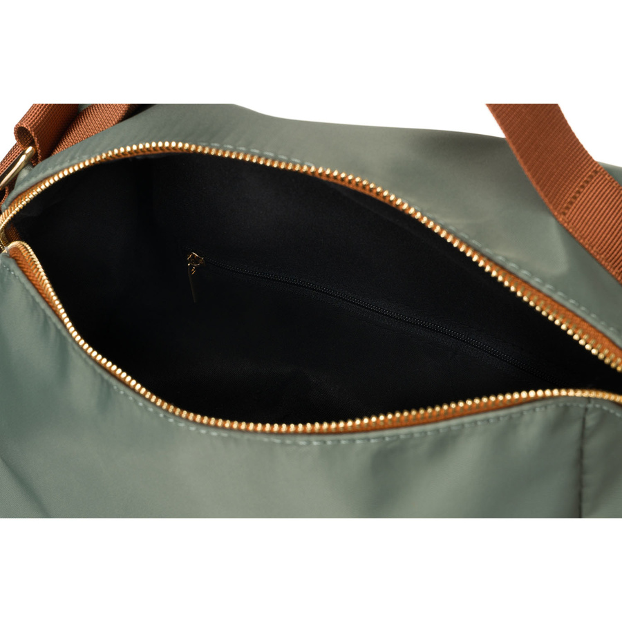 Grün-braune Damen Umhängetasche aus Nylon und Öko-Leder – Peterson – Bild 9