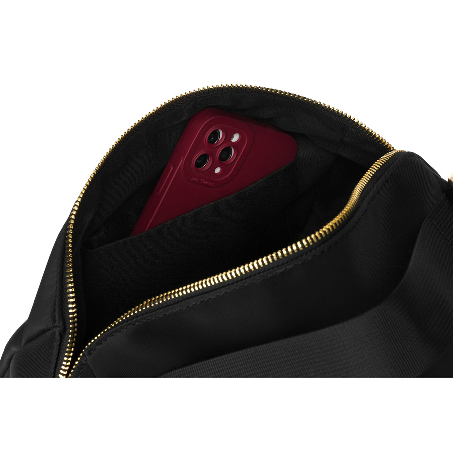 Schwarze Umhängetasche aus Nylon und Öko-Leder mit zusätzlichen Taschen – Peterson – Bild 10