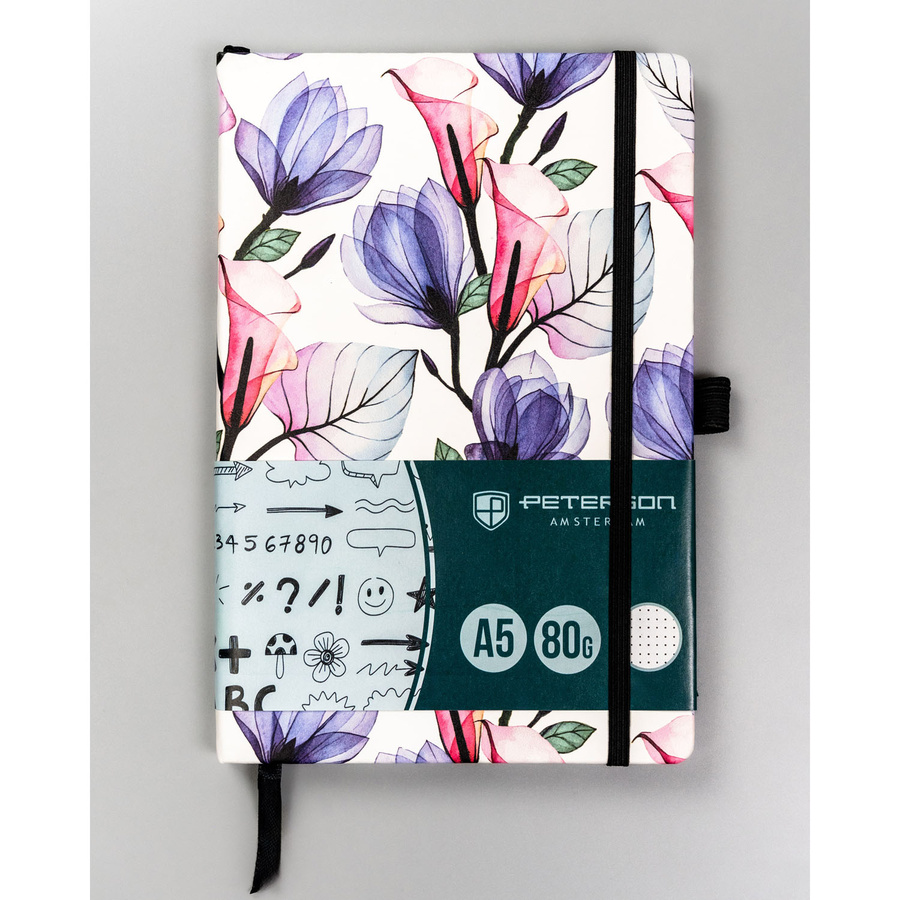 Notizbuch A5 mit Blumenmuster, punktiert – Peterson – Bild 3