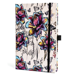 Notizbuch A5 mit Blumenmuster, punktiert und mit Gummiband – Peterson