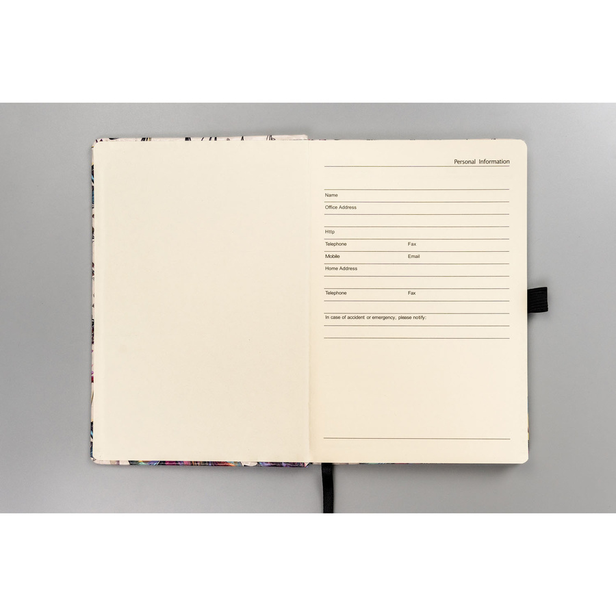 Notizbuch A5 mit Blumenmuster, punktiert und mit Gummiband – Peterson – Bild 4