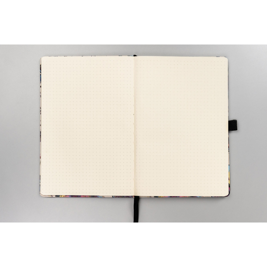 Notizbuch A5 mit Blumenmuster, punktiert und mit Gummiband – Peterson – Bild 5