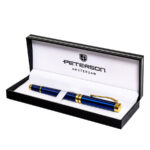 Eleganter Metallkugelschreiber in Marineblau mit goldenen Akzenten – Peterson