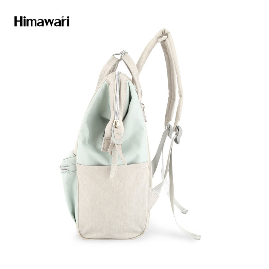Geräumiger Laptop Rucksack in Ecru und Mintgrün mit USB-Anschluss – Himawari – Bild 3