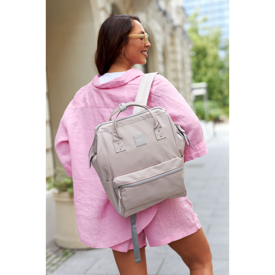 Rucksack in Puderrosa mit verstellbaren Gurten und USB-Anschluss – Himawari – Bild 6