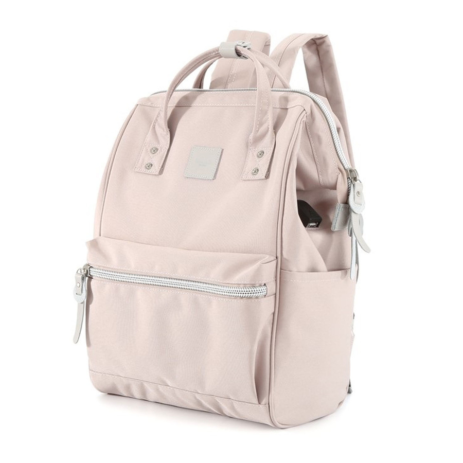 Rucksack in Puderrosa mit verstellbaren Gurten und USB-Anschluss – Himawari