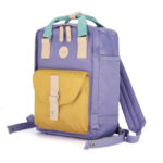Lila-gelber wasserabweisender City Rucksack mit Laptopfach – Himawari