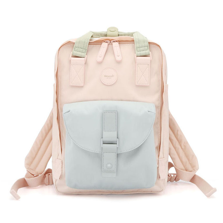 Rosa-blauer wasserabweisender City Rucksack mit Reißverschluss – Himawari – Bild 2