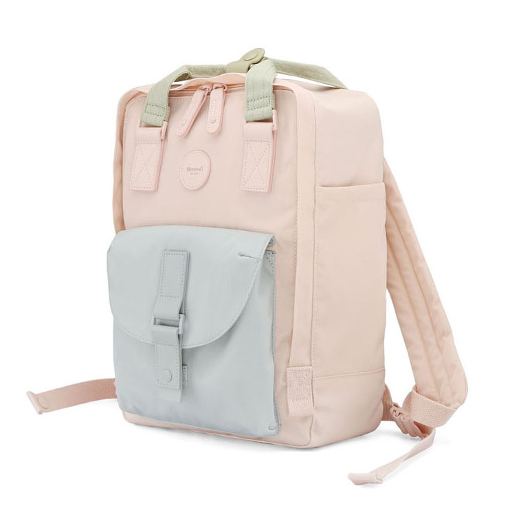Rosa-blauer wasserabweisender City Rucksack mit Reißverschluss – Himawari