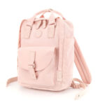Rosa wasserabweisender City Rucksack mit Reißverschluss – Himawari