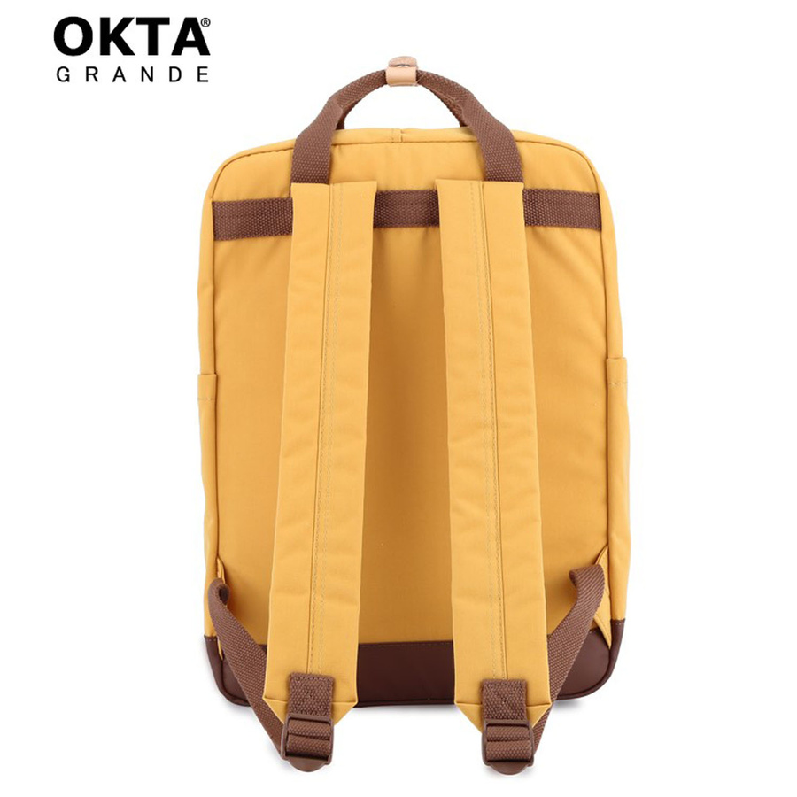 Gelb-brauner City Rucksack mit Laptopfach und Reißverschluss – Himawari – Bild 7