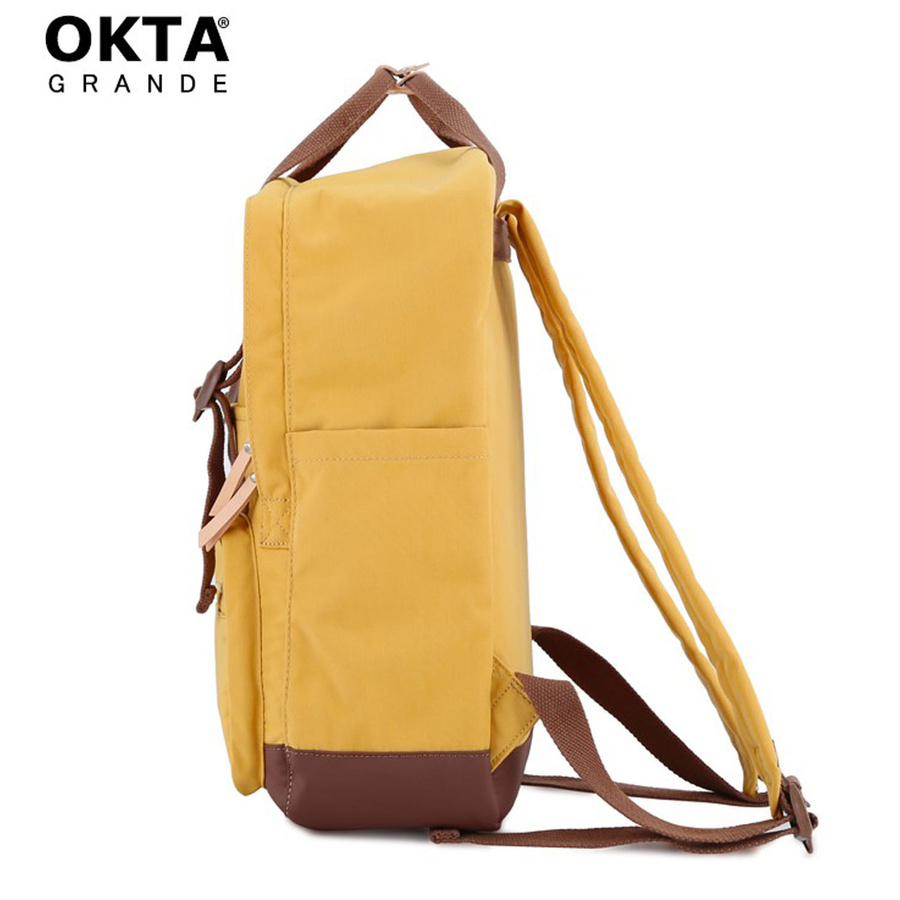 Gelb-brauner City Rucksack mit Laptopfach und Reißverschluss – Himawari – Bild 6