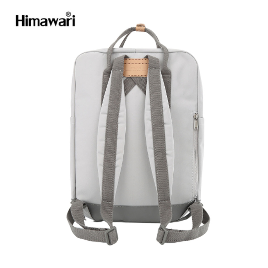 Grauer, praktischer Damen Rucksack mit Reißverschluss – Himawari – Bild 3