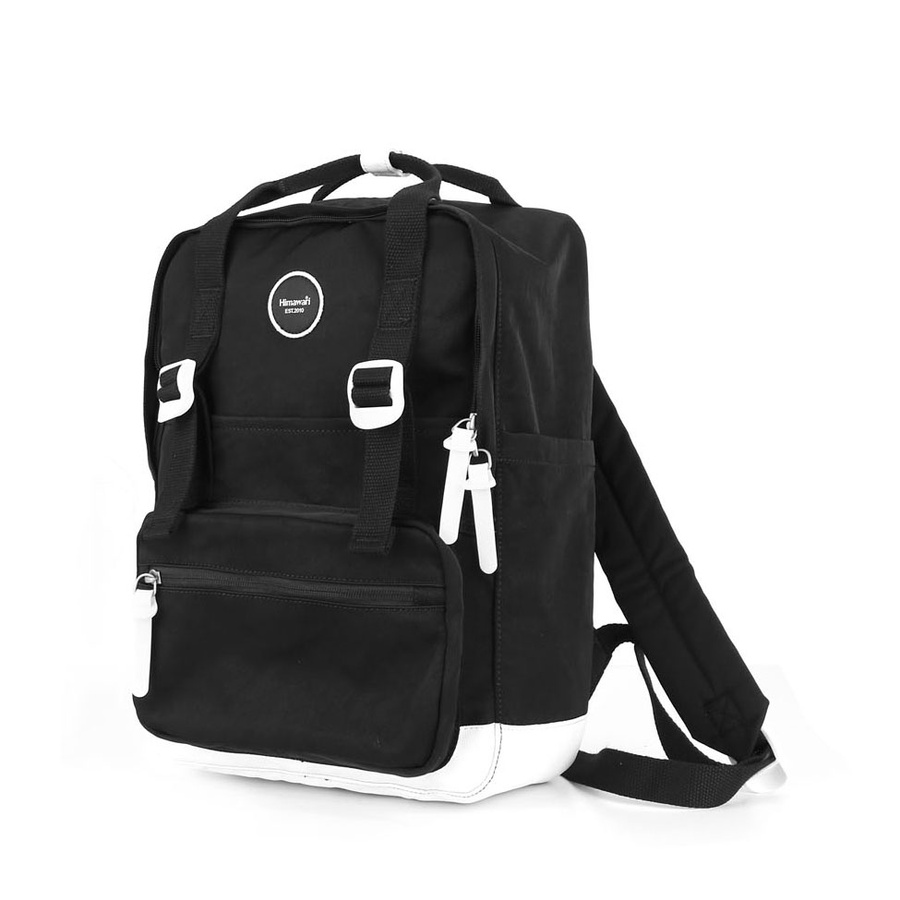 Schwarzer, geräumiger Damen Rucksack mit Außentasche – Himawari – Bild 2