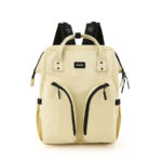Gelber, praktischer Damen Rucksack aus Polyester mit Reißverschluss – Himawari