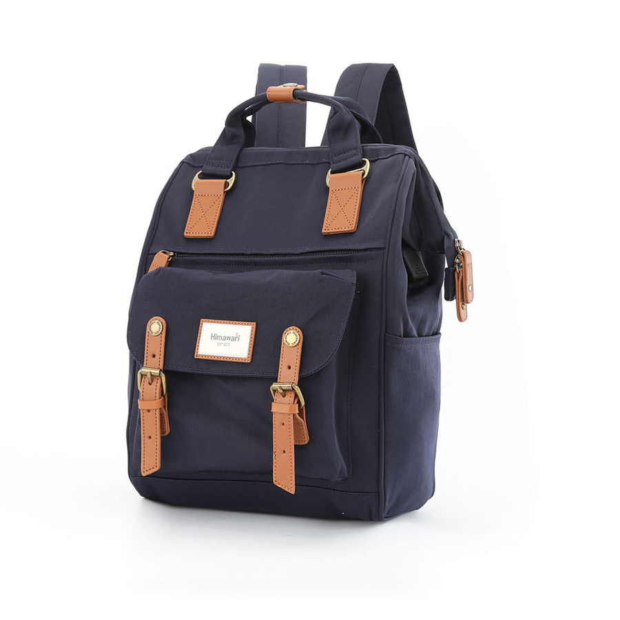 Geräumiger Rucksack aus wasserabweisendem Polyester in Dunkelblau mit Laptopfach – Himawari – Bild 2