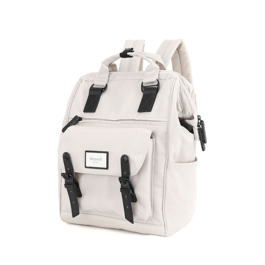 City-Rucksack aus wasserabweisendem Polyester in Creme mit USB-Anschluss – Himawari – Bild 2