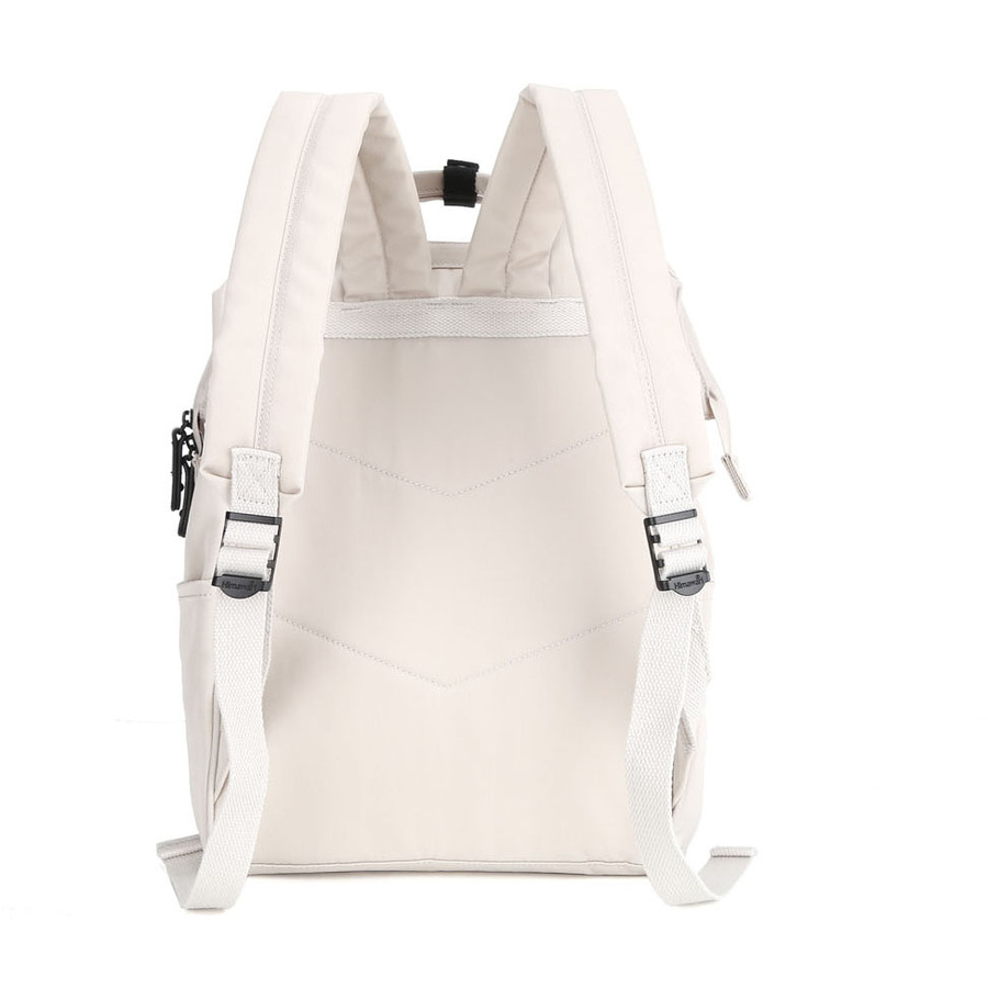 City-Rucksack aus wasserabweisendem Polyester in Creme mit USB-Anschluss – Himawari – Bild 3
