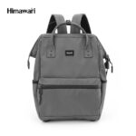 Wasserdichter Nylon-Rucksack in Dunkelgrau mit USB-Anschluss – Himawari