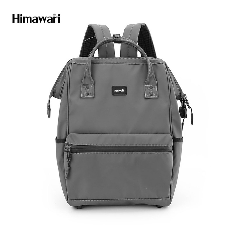 Wasserdichter Nylon-Rucksack in Dunkelgrau mit USB-Anschluss – Himawari