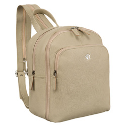 Damen Rucksack aus echtem Leder in Beige – Rovicky