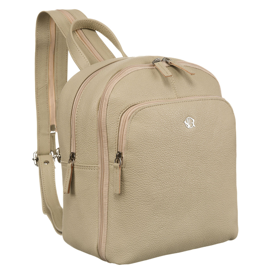Damen Rucksack aus echtem Leder in Beige – Rovicky