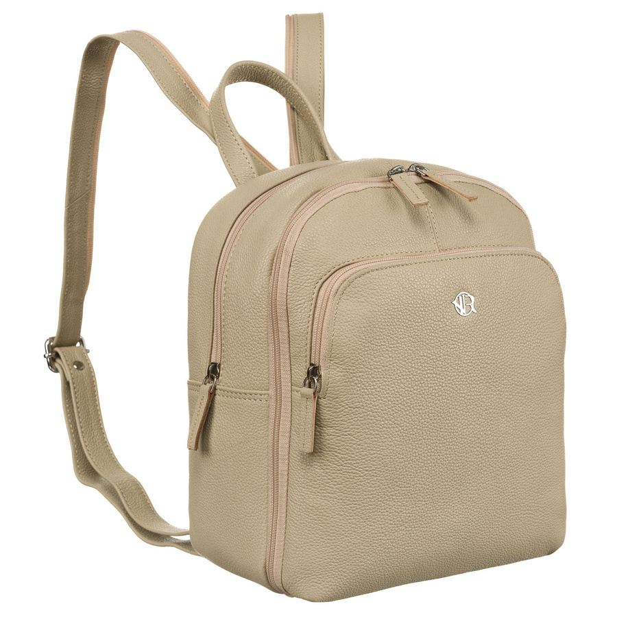 Damen Rucksack aus echtem Leder in Beige – Rovicky – Bild 3